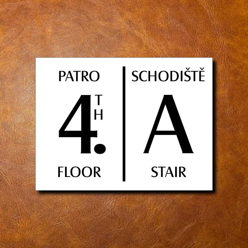 4 PATRO, bílá cedulka 200x150mm