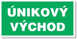 Únikový východ, samolepka 200x100 mm