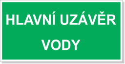 Hlavní uzávěr vody, samolepka 300x150 mm