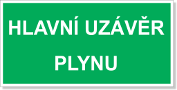 Hlavní uzávěr plynu, samolepka 300x150 mm